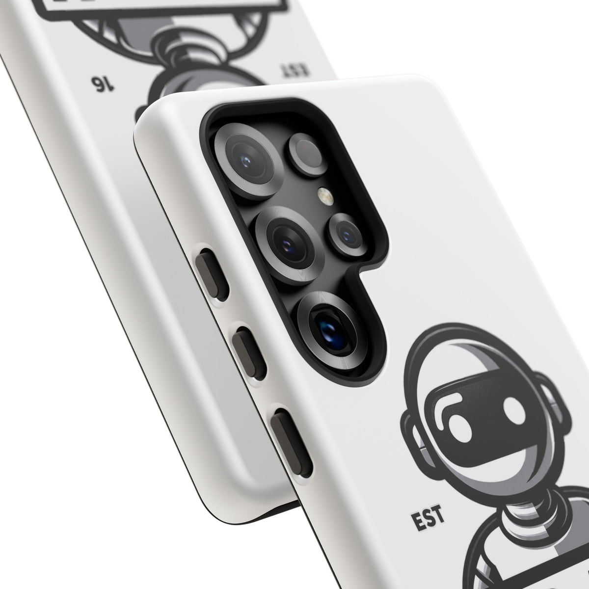 N.O.A.H™ Robot Phone Case — Retro Monochrome Tech Logo Protective Case