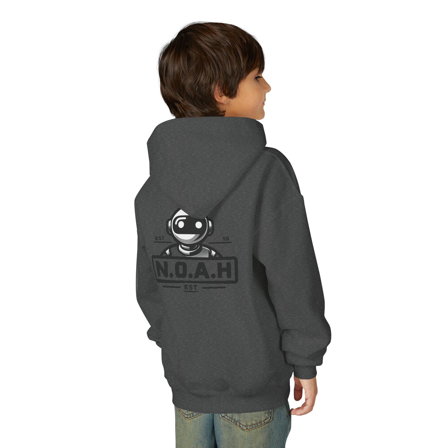 Youth Hoodie - Nation of All Humans™ (N.O.A.H™)" Graphic Astronaut Logo Hoodie