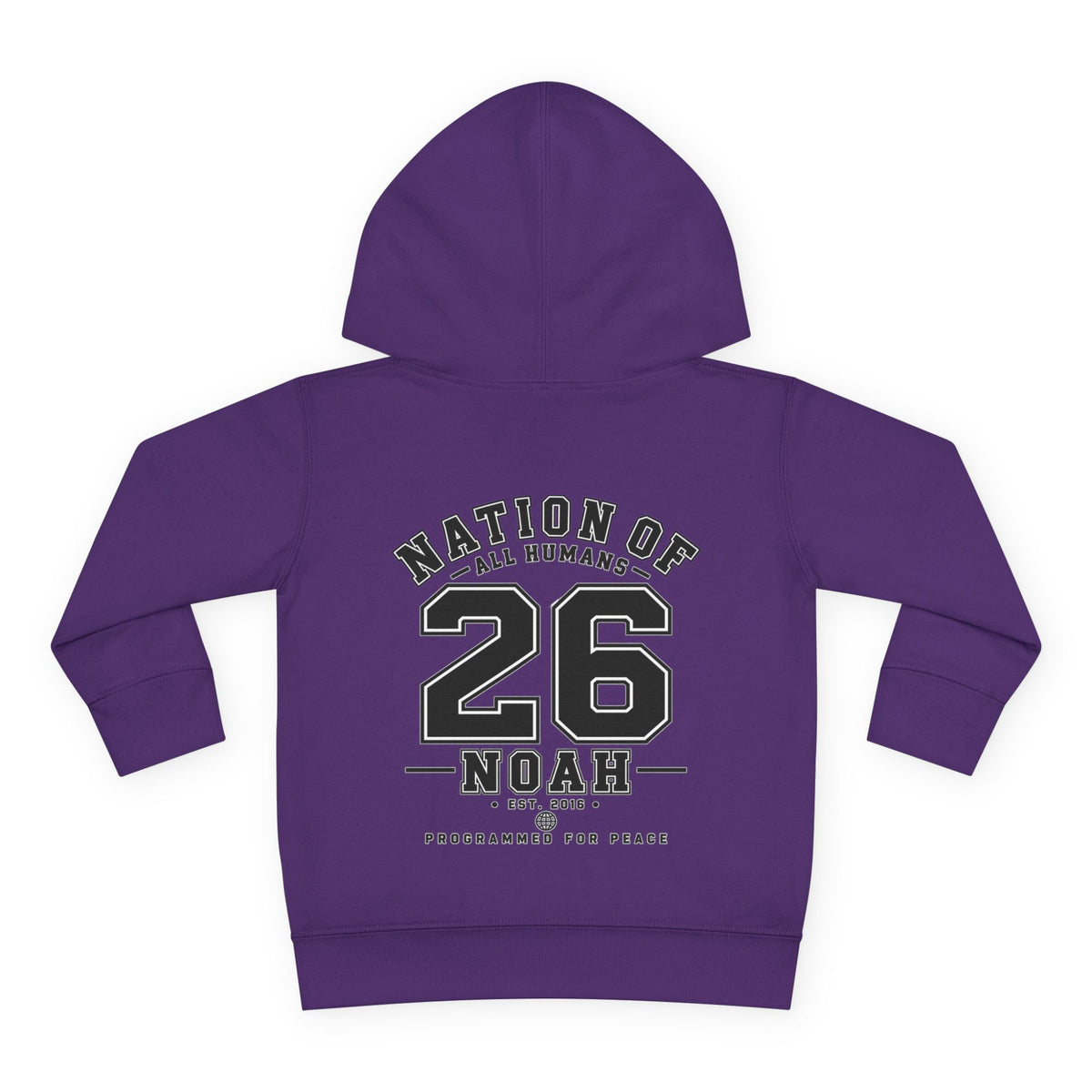 N.O.A.H™ Robot Kids Hoodie — Toddler Pullover with Logo front & Back 'Nation of All Humans' Graphic