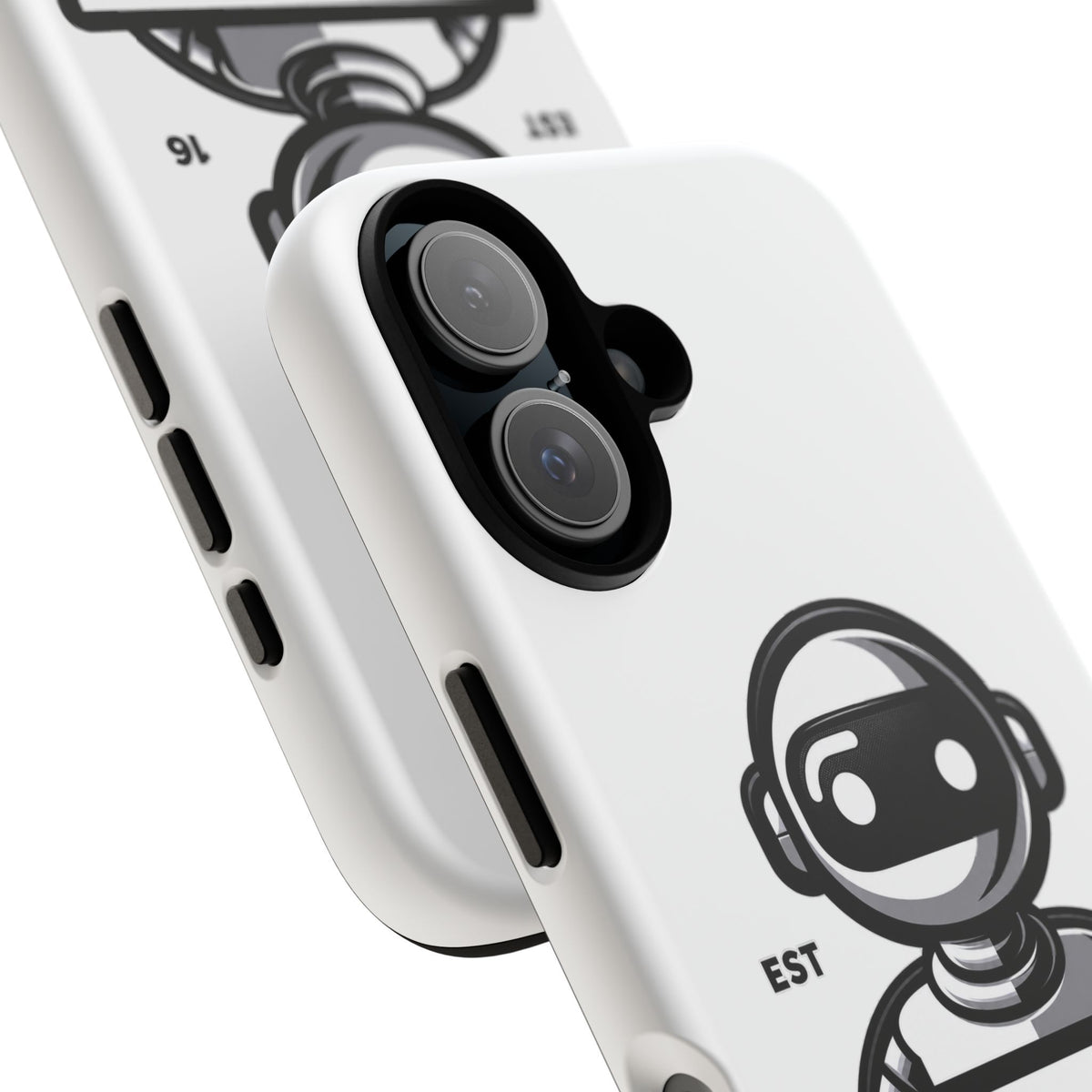 N.O.A.H™ Robot Phone Case — Retro Monochrome Tech Logo Protective Case