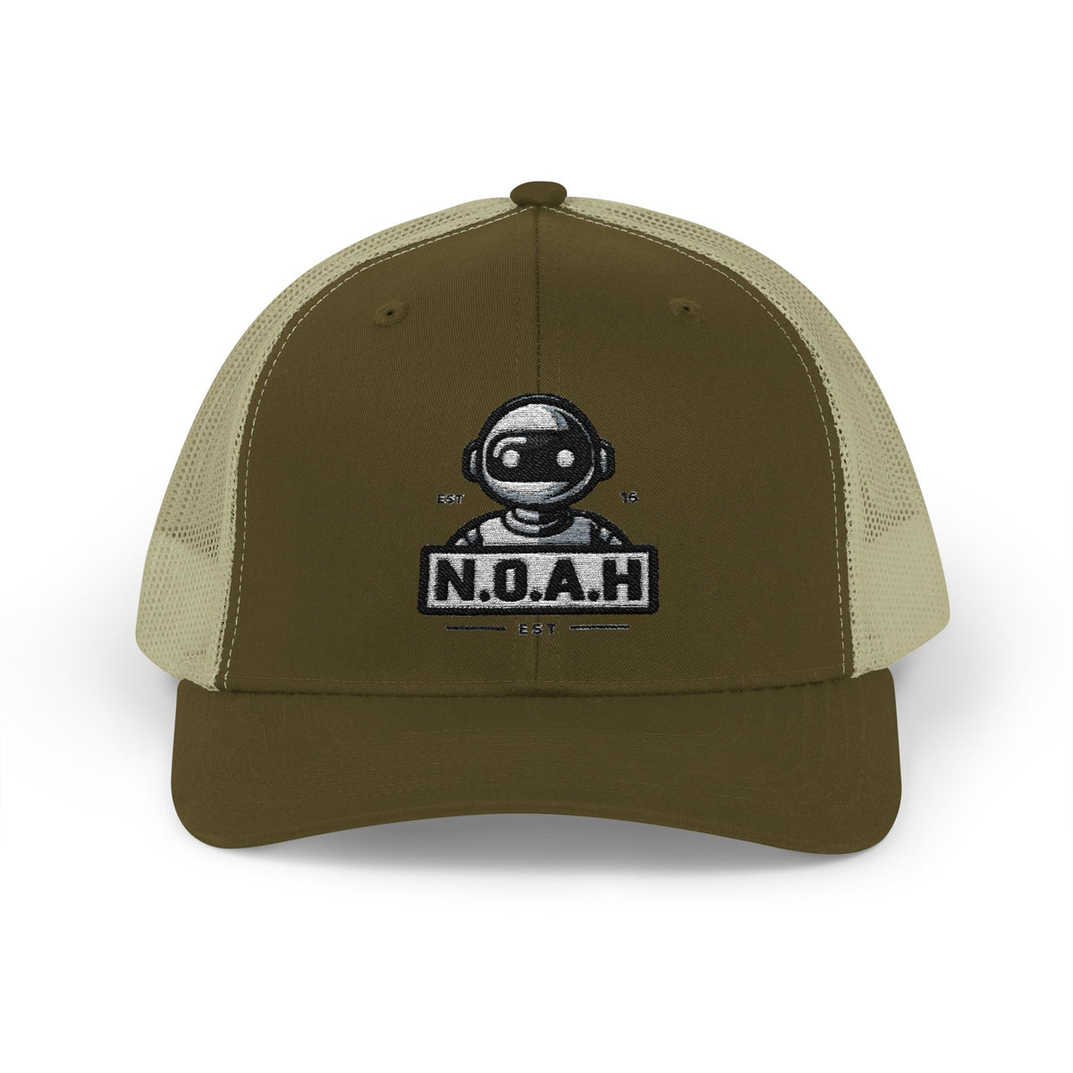 N.O.A.H™ Trucker Cap — Retro Robot 'NOAH' Embroidered Snapback