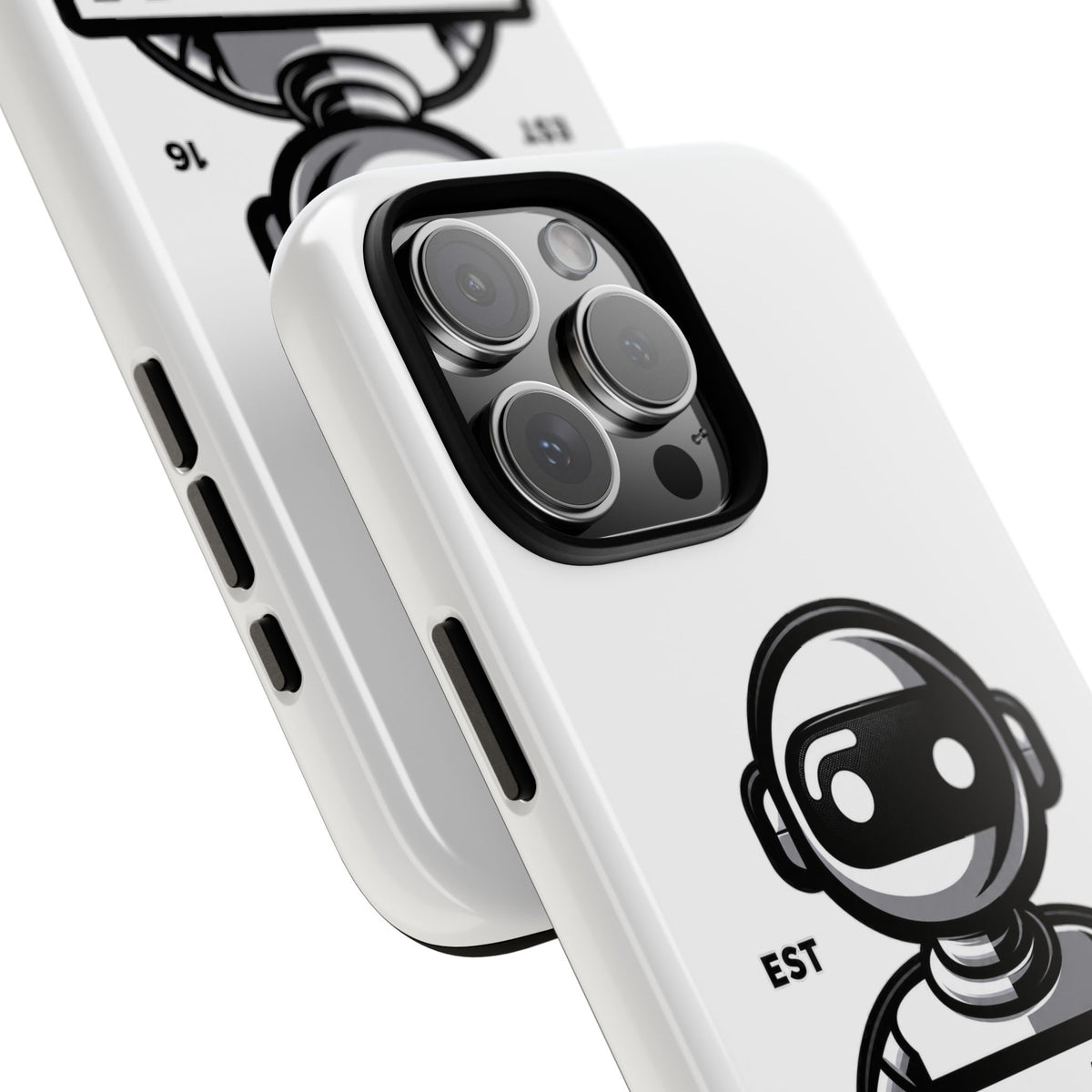 N.O.A.H™ Robot Phone Case — Retro Monochrome Tech Logo Protective Case