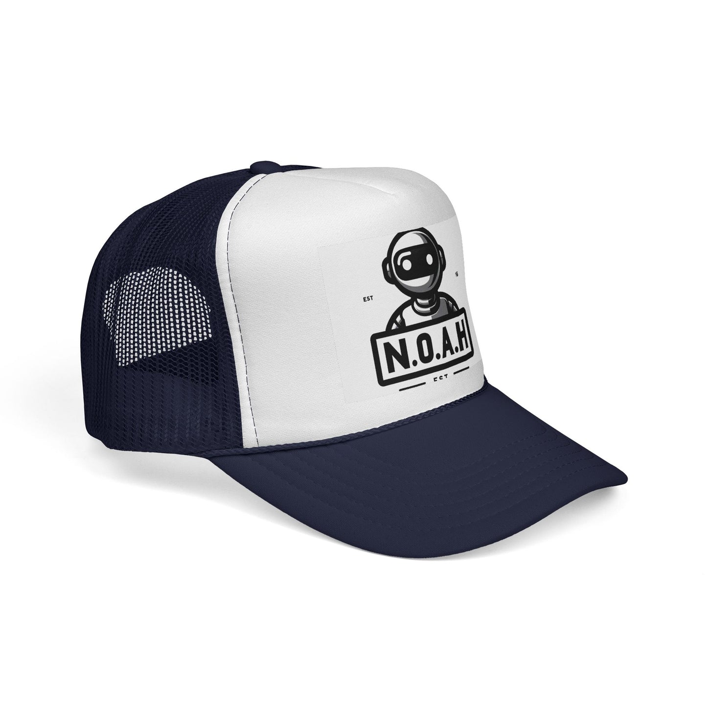 N.O.A.H™ Robot head Logo Trucker Cap — Retro Space Pilot Mesh Hat