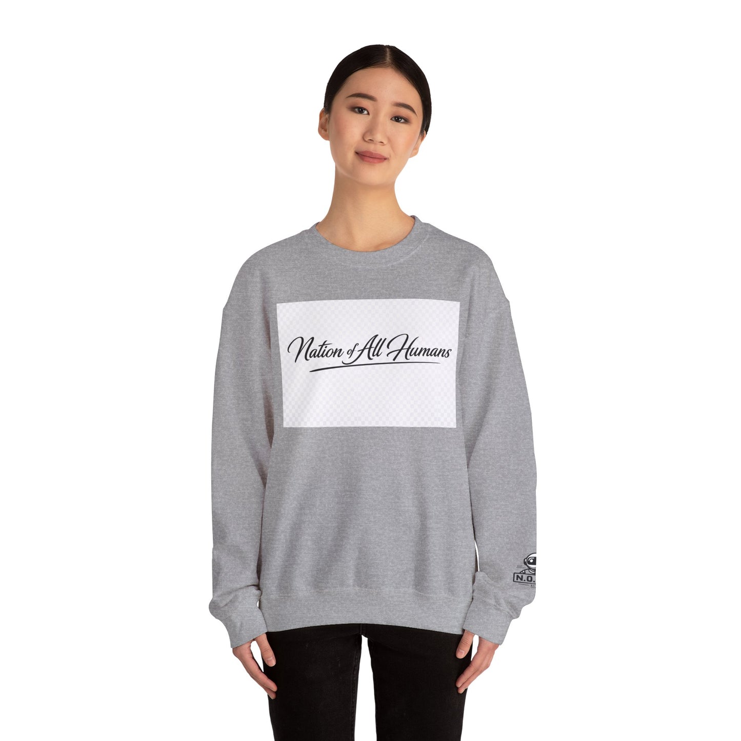 Nation of All Humans™ Crewneck Sweatshirt – N.O.A.H™ Unity Graphic Pullover