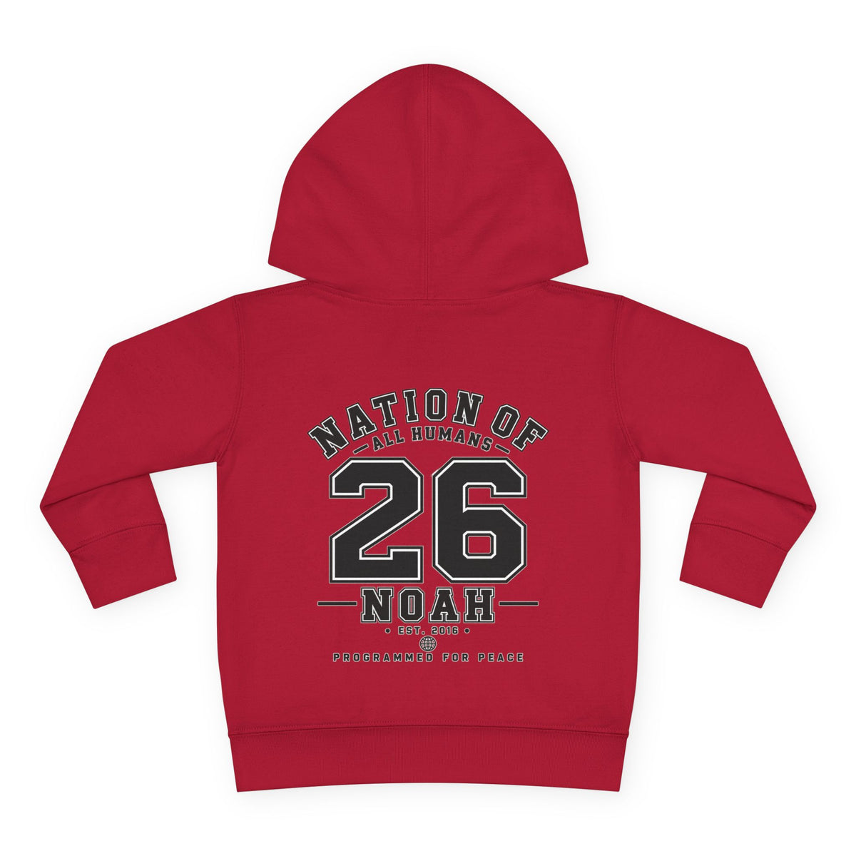 N.O.A.H™ Robot Kids Hoodie — Toddler Pullover with Logo front & Back 'Nation of All Humans' Graphic