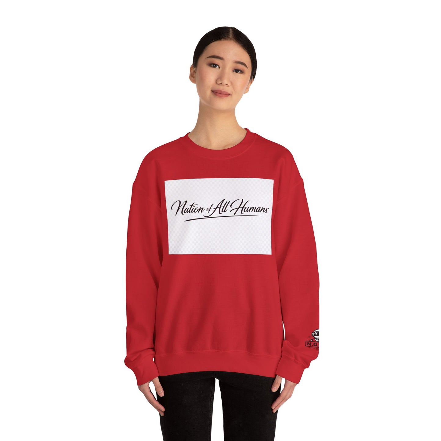 Nation of All Humans™ Crewneck Sweatshirt – N.O.A.H™ Unity Graphic Pullover
