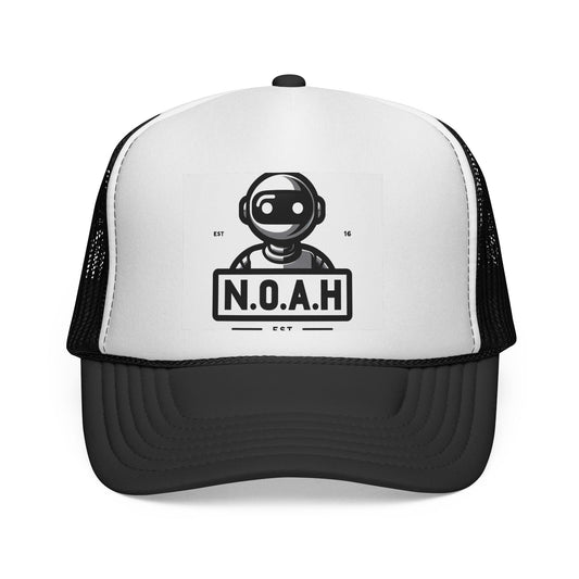 N.O.A.H™ Robot head Logo Trucker Cap — Retro Space Pilot Mesh Hat
