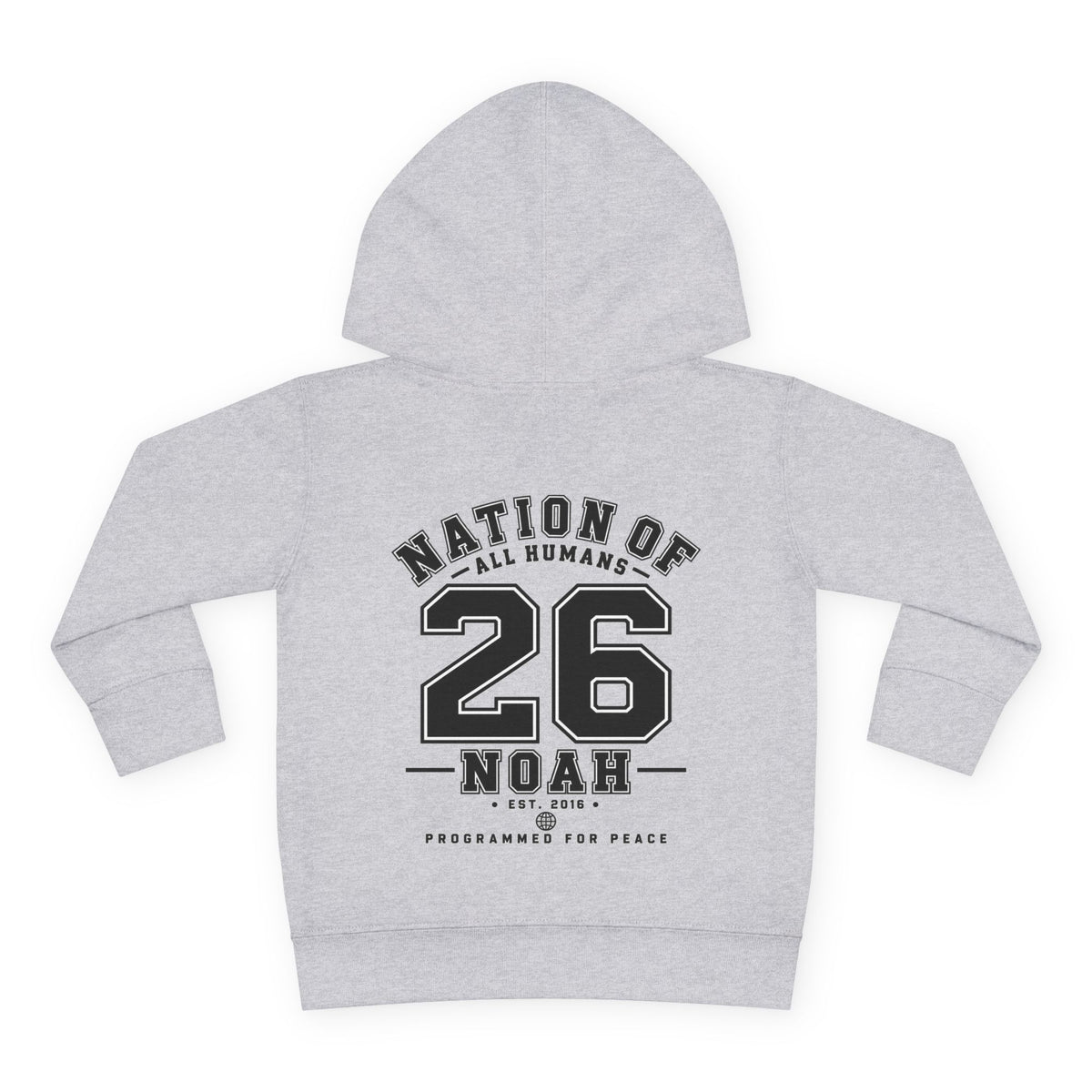 N.O.A.H™ Robot Kids Hoodie — Toddler Pullover with Logo front & Back 'Nation of All Humans' Graphic