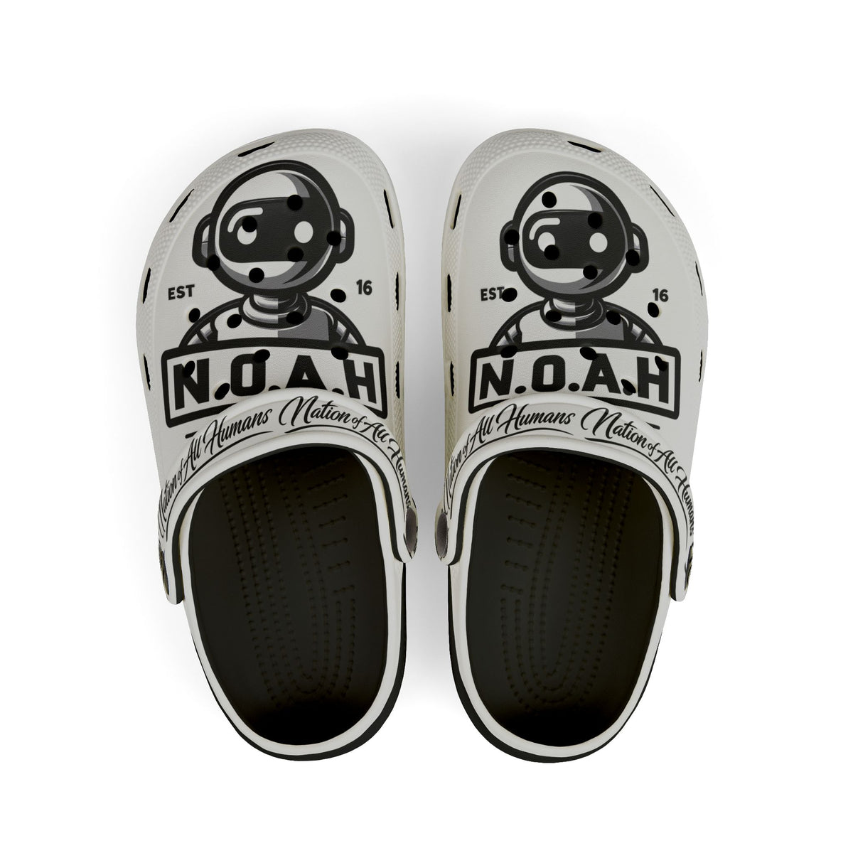 Kids Graphic Clogs —N.O.A.H™  Robot Logo EVA Foam Slip-Ons