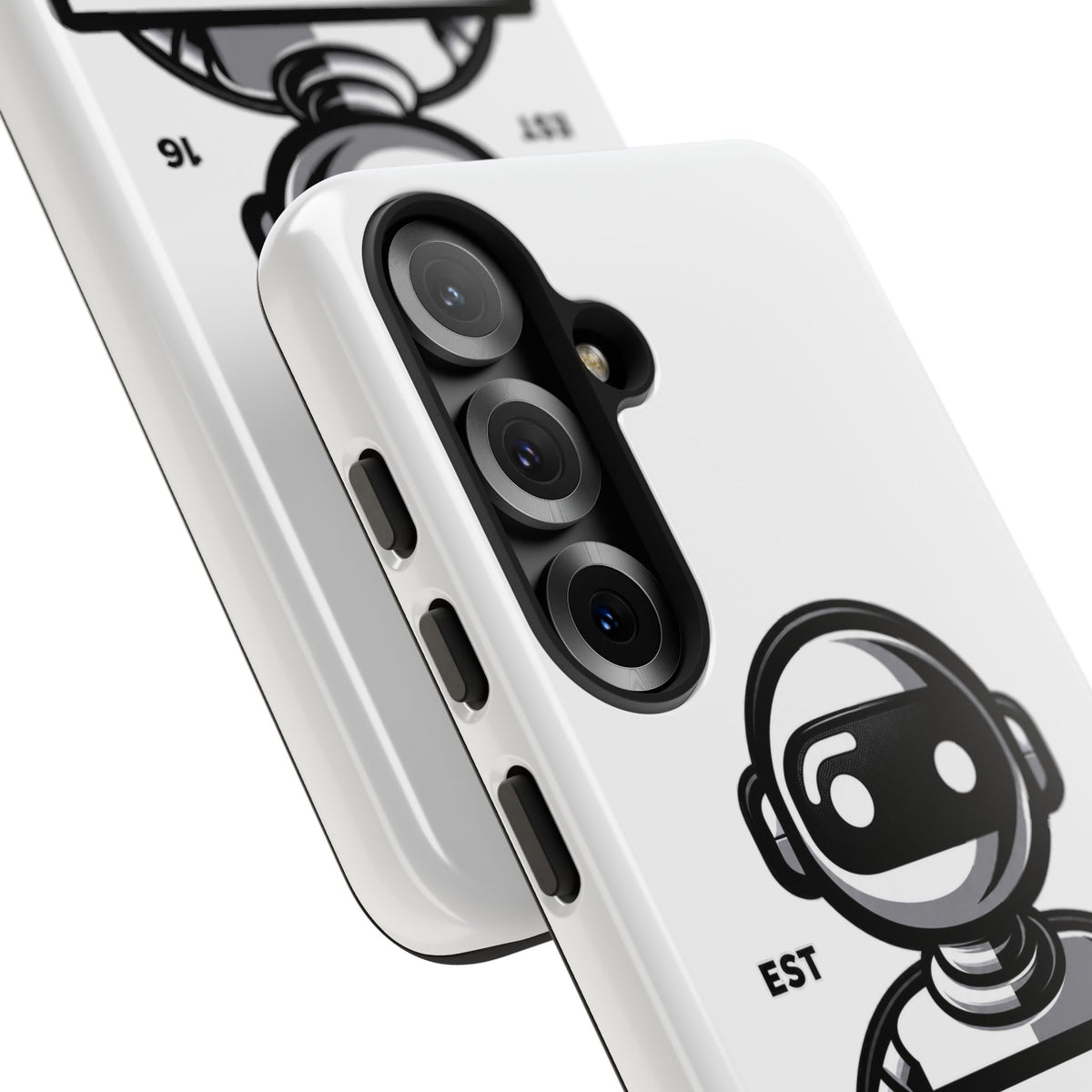 N.O.A.H™ Robot Phone Case — Retro Monochrome Tech Logo Protective Case