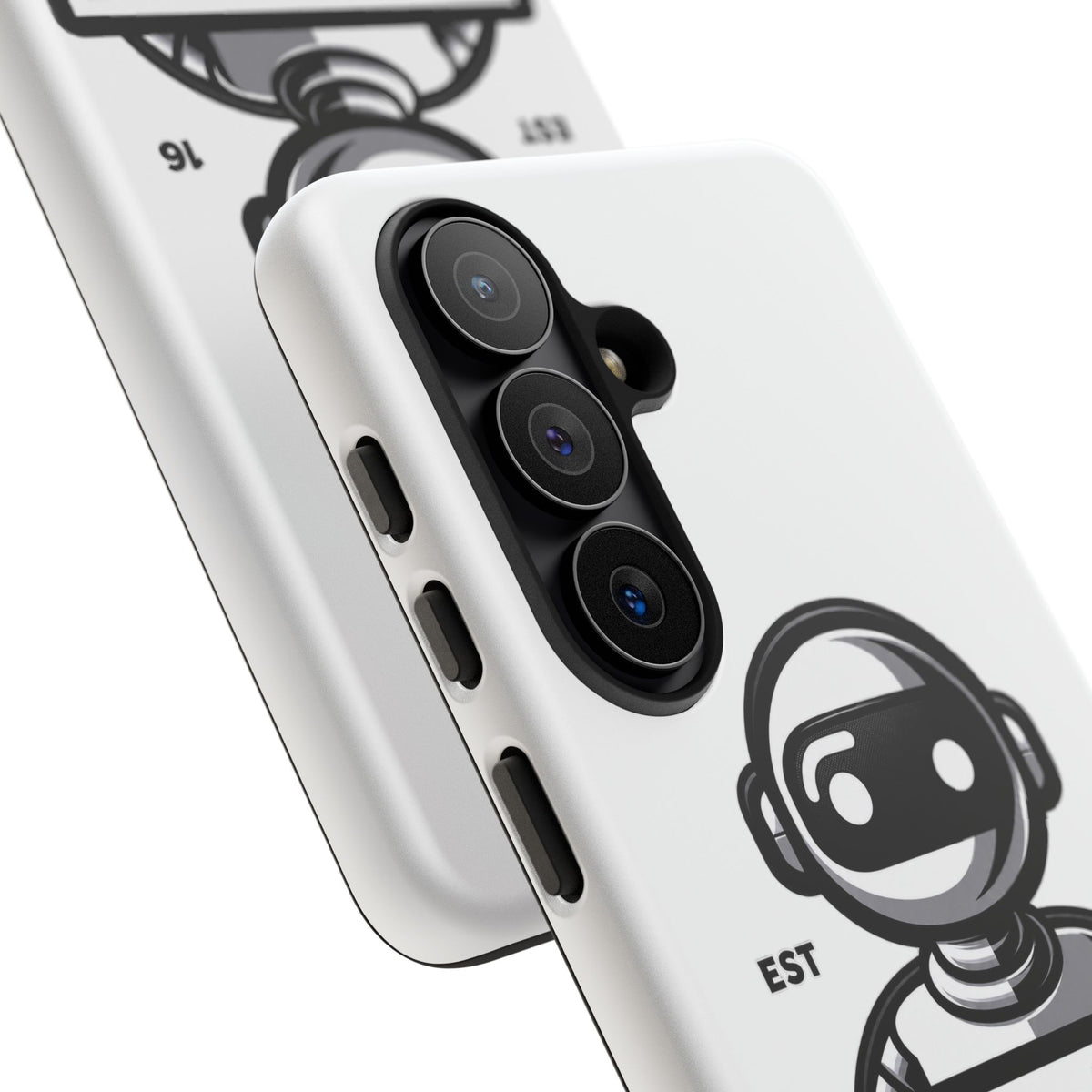 N.O.A.H™ Robot Phone Case — Retro Monochrome Tech Logo Protective Case