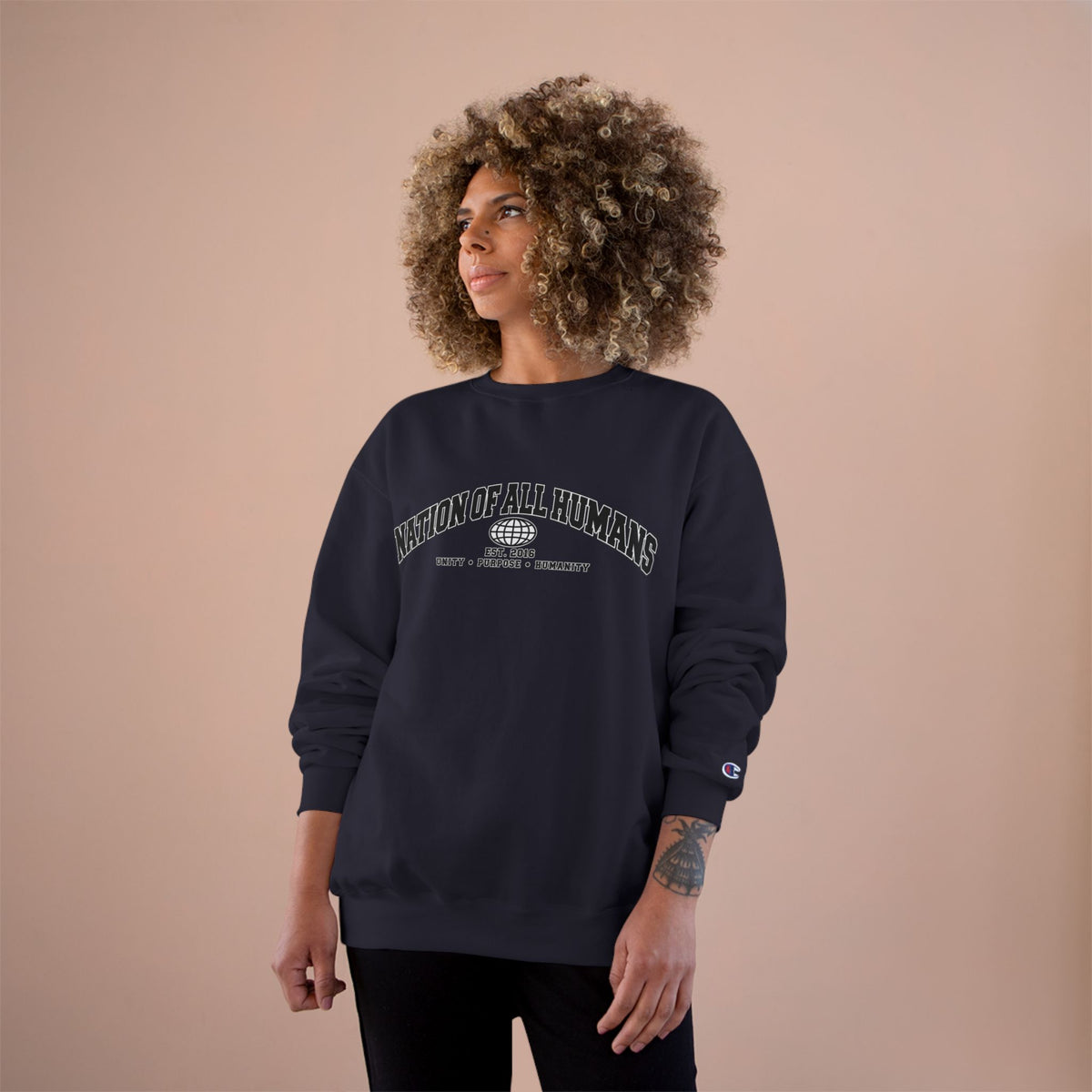 Nation of All Humans™ Champion Sweatshirt — Graphic Crewneck