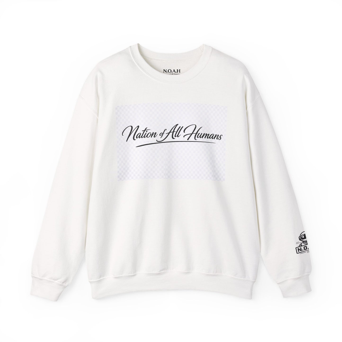 Nation of All Humans™ Crewneck Sweatshirt – N.O.A.H™ Unity Graphic Pullover