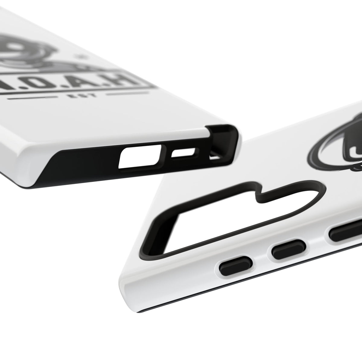 N.O.A.H™ Robot Phone Case — Retro Monochrome Tech Logo Protective Case