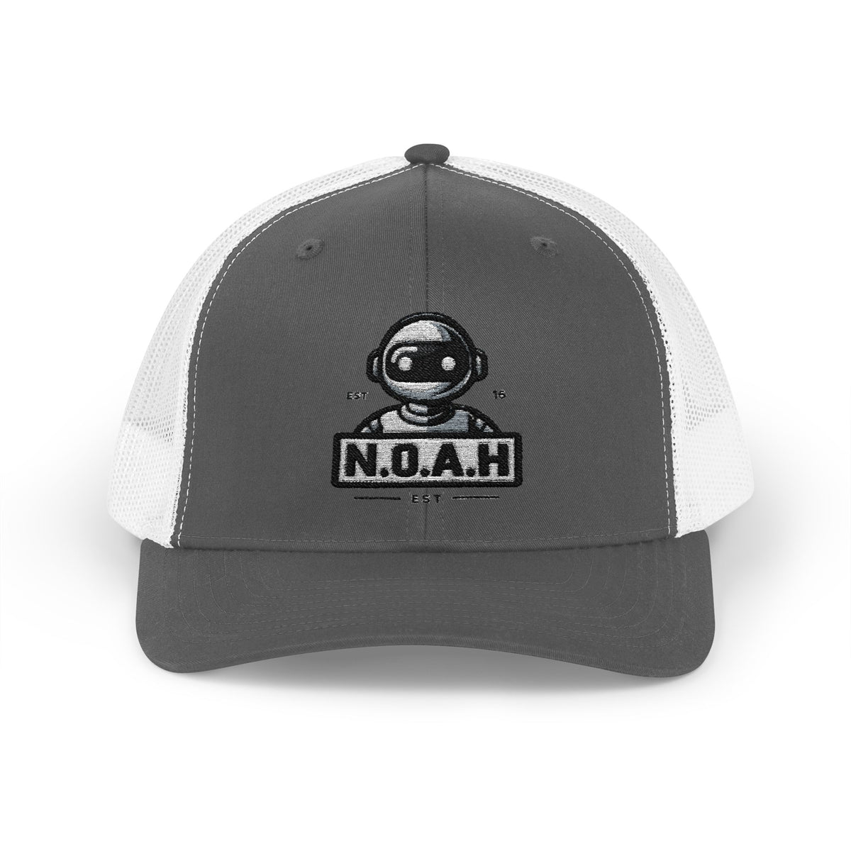 N.O.A.H™ Trucker Cap — Retro Robot 'NOAH' Embroidered Snapback