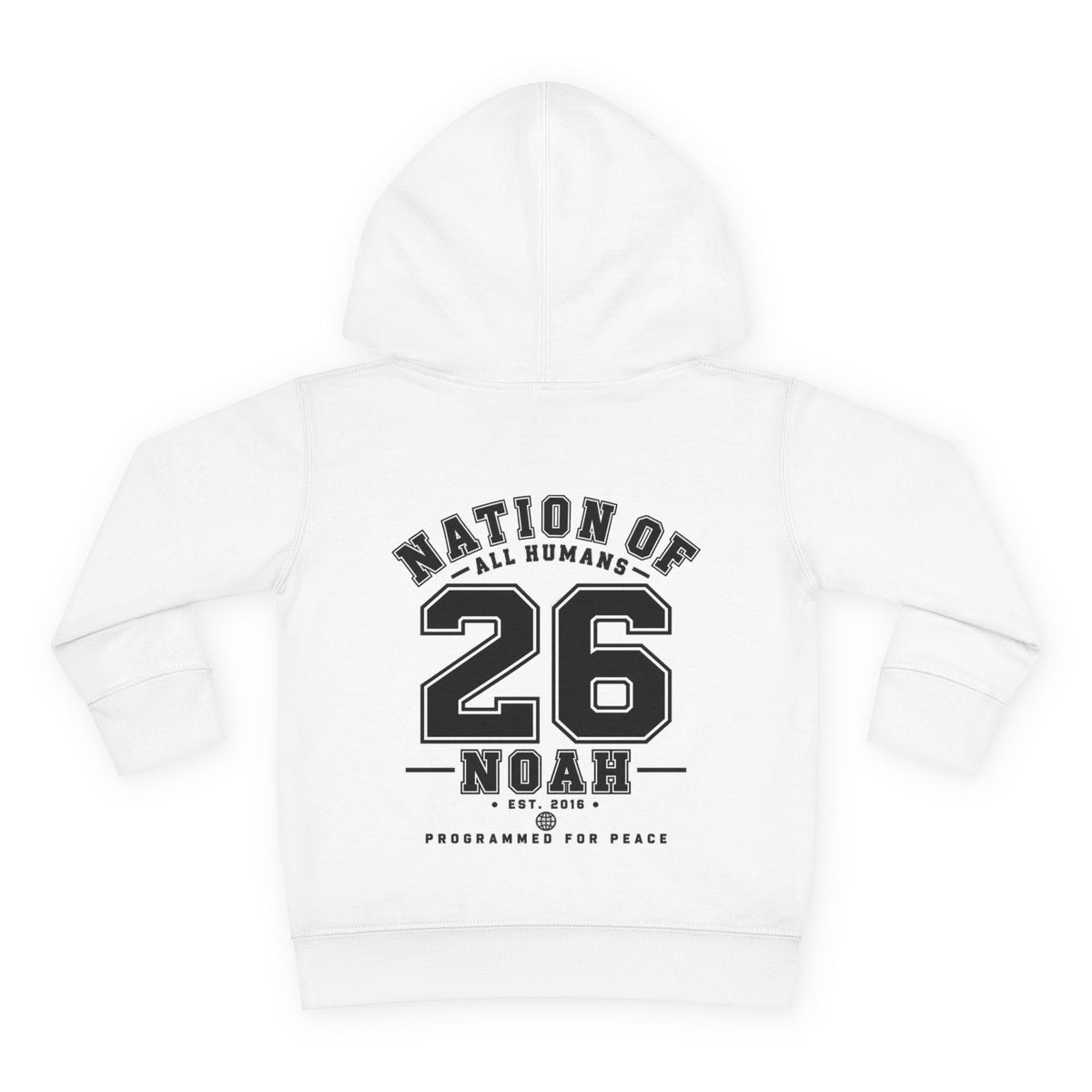 N.O.A.H™ Robot Kids Hoodie — Toddler Pullover with Logo front & Back 'Nation of All Humans' Graphic