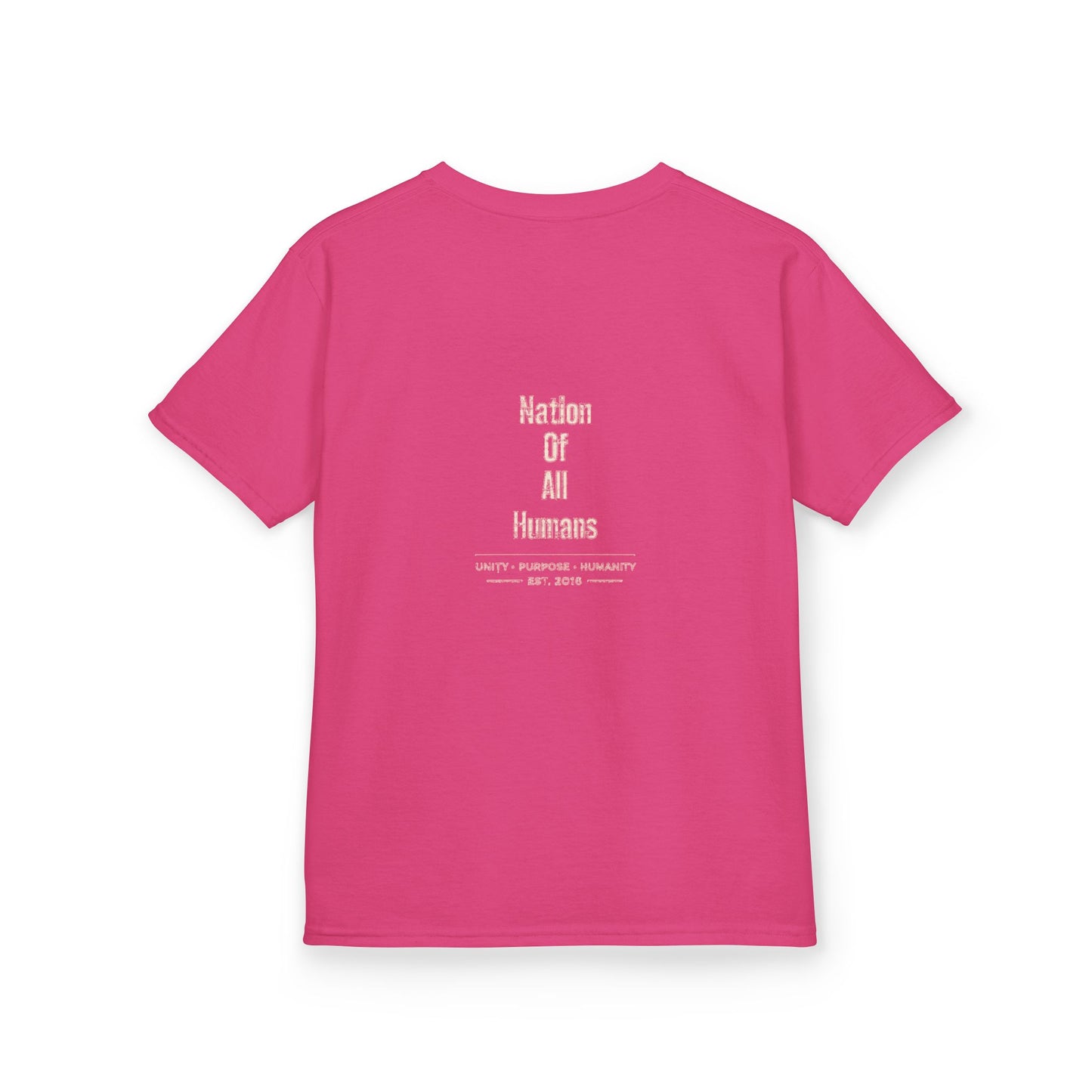 Kids N.O.A.H™ '' FIRST ''Robot Tee — "Nation Of All Humans" Back Print